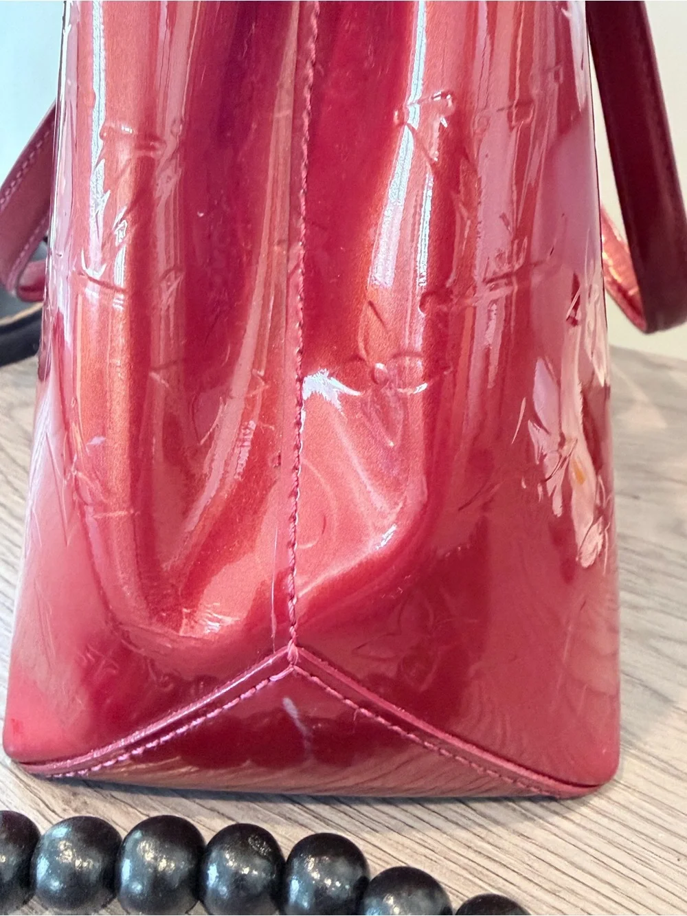 Louis Vuitton Red Vernis Patent Monogram Tote